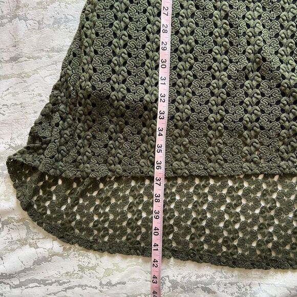 Cynthia Rowley Crochet High Low Fit n Flare Dress Green - Picture 9 of 9